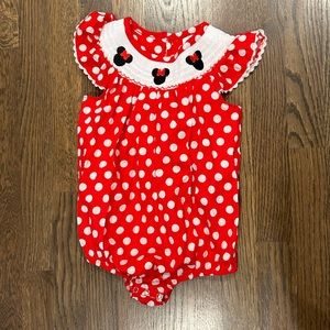 Minnie Mouse smocked romper. 18 months